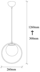 Candeeiro Chandelier Dolunay – Preto e Branco – 26 x 15 cm