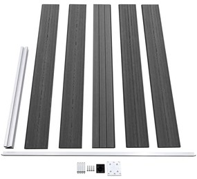 Conjunto de painéis de vedação WPC 353x105 cm preto