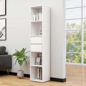 Estante Tado com 2 Gavetas de 171 cm - Branco Brilhante - Design Moder