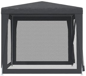 Tenda festas c/ 4 paredes laterais rede 2,5x2,5m PEAD antracite