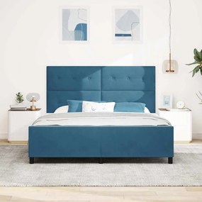 Cama vidaXL Azul Escuro 180x200 cm Veludo
