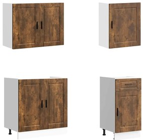 7 peças armário de cozinha conjunto Kalmar carvalho fumado