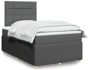 Cama com molas/colchão 120x200 cm tecido cinzento-escuro