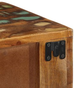 Armário de TV para parede 100x30x19cm madeira recuperada maciça