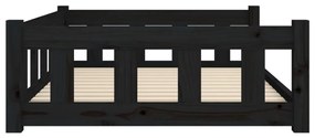 Cama para cães 105,5x75,5x28 cm madeira de pinho maciça preto