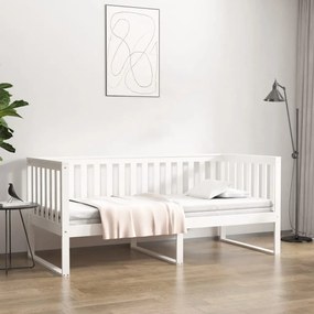 vidaXL Sofá-cama sem colchão 90x190 cm madeira de pinho maciça branco