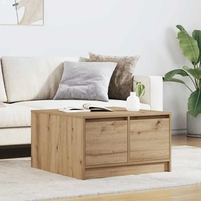 vidaXL Mesa de centro com gavetas 70,5x70x40 cm carvalho artesanal
