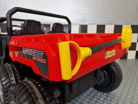 Carro elétrico para crianças jeep Transporter 24V, Pneus EVA, Assento de couro Vermelho