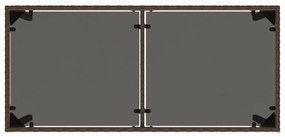 Mesa de jardim com tampo de vidro 115x54x74 cm vime PE castanho
