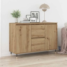 Sideboard vidaXL com portas e gavetas Carvalho Artesanal 101,5x35x70 cm