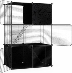 Gaiola grande para gatos 74 x 47 x 110 cm (ACESSORIOS NÃO INCLUIDOS) de 3 níveis de arame metálico para interiores Parque desmontável com 2 rampas Pre