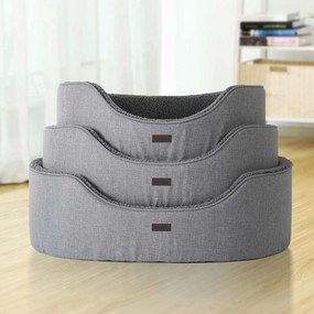 Cama para cães com almofada reversível 92 x 72 x 27 cm cinzento