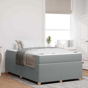 vidaXL Estrutura de cama com colchão Cinzento-claro 120 x 200 cm