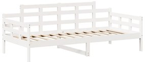 Conj. sofá-cama e banco c/ telhado 80x200cm pinho maciço branco