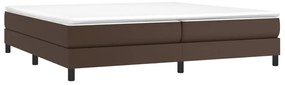 Estrutura de cama 200x200cm couro artificial castanho