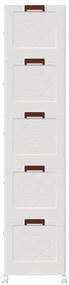 Caixa arrumação empilhável com rodas 5 níveis 75 L 64x40x179 cm