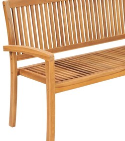 Banco de jardim empilhável c/ almofadão 159 cm teca maciça