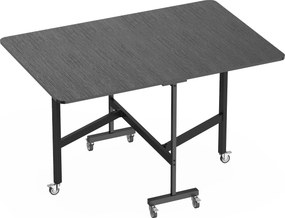HOMCOM Mesa Dobrável de Jantar para 4-6 Pessoas com Rodas e Abas Rebatíveis 120x80x73 cm Preto | Aosom Portugal