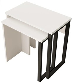 Conjunto de Mesas de Apoio ON7 – Branco – 51x52,8x29,5 cm / 44,5x47,8x