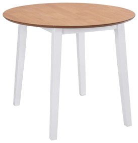 vidaXL Mesa de jantar com abas rebatíveis redonda MDF branco
