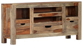 Aparador em madeira de acácia maciça 100x30x50 cm cinzento
