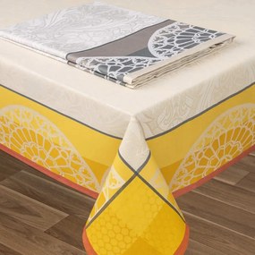 Toalhas de mesa anti nódoas 100% algodão - Wolly da Fateba: Amarelo 1 Toalha de mesa 180x180 cm