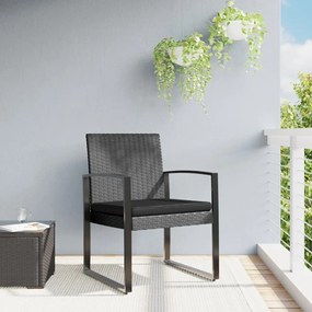 vidaXL Cadeiras de jantar para jardim 2 pcs vime PP cinzento-escuro