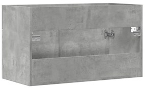 Armário lavatório 80x38,5x46 cm contraplacado cinzento cimento