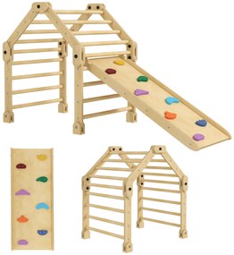 AIYAPLAY Escalada Crianças 3 em 1 Estrutura Dobrável Rampa Escorregar Aprendizagem Divertida 175x70x89 cm Multicor | Aosom Portugal