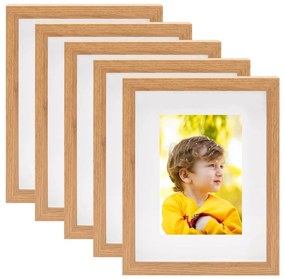 vidaXL Molduras 3D 5 pcs 20x25cm p/ fotografia de 13x18cm cor carvalho