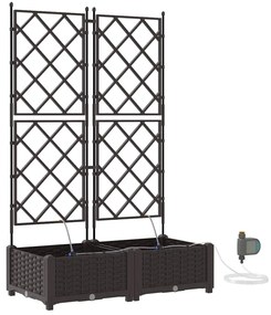 Jardineiras de Jardim 1 pc Castanho 80 x 40 x 126 cm Plástico