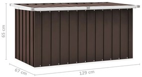 Caixa de arrumação para jardim 129x67x65 cm castanho