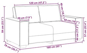 Sofá de 2 lugares veludo 120 cm vermelho tinto
