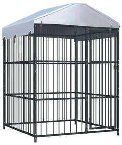 Canil de exterior com telhado 150x150x210 cm