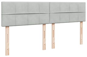 Estrutura cama otomana colchões 180x200cm veludo cinzento claro
