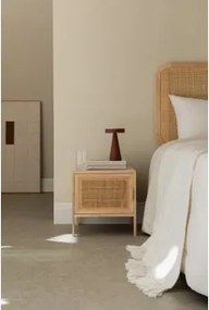 Mesinha De Cabeceira 40x40 Cm Em Rattan E Madeira Reyna Madeira Natural - Sklum