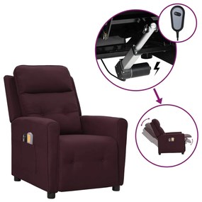 vidaXL Poltrona de massagens elétrica tecido roxo