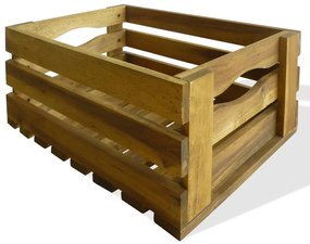 Conjunto de caixas para maçãs 2 pcs madeira de acácia maciça