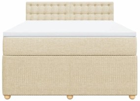 Cama com molas/colchão 140x200 cm tecido cor creme