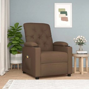 Poltrona de massagens reclinável tecido castanho