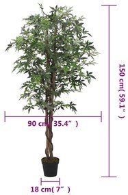 Ácer artificial 504 folhas 150 cm verde