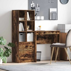 vidaXL Mesa com Armazenamento 2 pcs Carvalho Defumado 70 x 40 x 76 cm