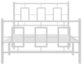 Estrutura de cama com cabeceira e pés 100x200 cm metal branco