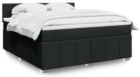 vidaXL Cama com molas/colchão 180x200 cm tecido preto