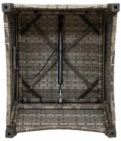 Cadeira Recliner vidaXL com Almofada Cinza em Rattan Sintético