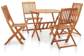 vidaXL 5 pcs conjunto jantar dobrável madeira de acácia maciça