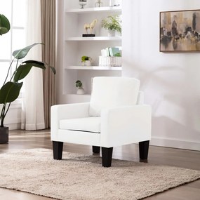 vidaXL Poltrona em couro artificial branco