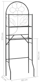 Toalheiro preto 60x33x174 cm