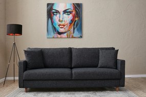 Sofá de 3 Lugares Eva – Antracite – 210x82x90 cm