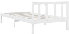 Estrutura de cama pequena solteiro 75x190cm pinho maciço branco